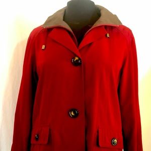 Gallery Petite SP Dark Red Pea Coat